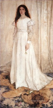  white Oil Painting - Symphony in White No1The White Girl James Abbott McNeill Whistler